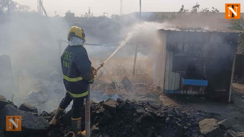 Fire Breaks Out in Coal Pile at Umiya Dham on Umred Road